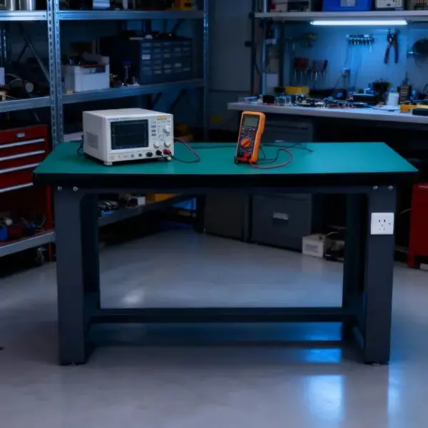 Établi en acier antistatique robuste L2100m, conception moderne pour l'entretien, quincaillerie de meubles d'atelier