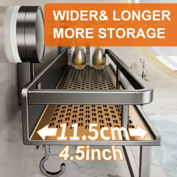 Ventouse support de salle de bain étagère de salle de bain espace de toilette en aluminium sans perceuse support suspendu organisateur de salle de bain accrocher au mur