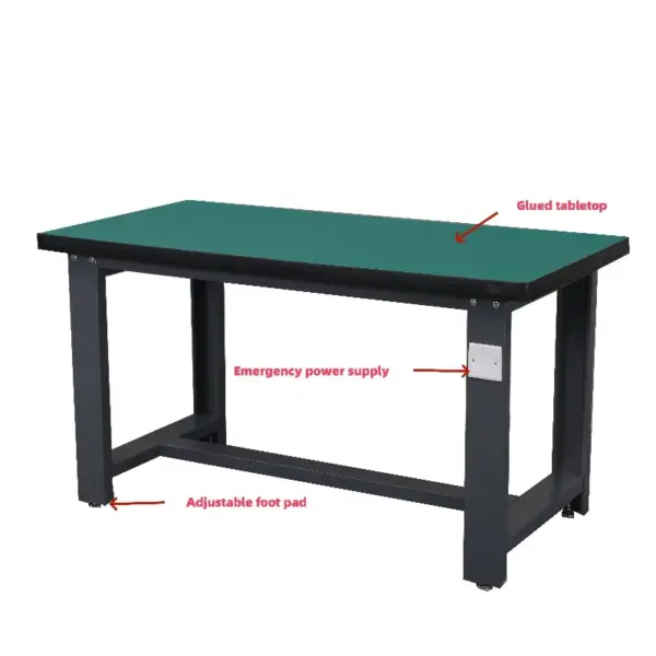 Établi en acier antistatique robuste L2100m, conception moderne pour l'entretien, quincaillerie de meubles d'atelier