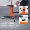 VEVOR Cric de transmission, cric de transmission hydraulique télescopique de 1322 lb, support de cric de sol à haute levée de 32"-67" avec pédale, roue pivotante à 360°, cric de transmission hydraulique pour garage/ate