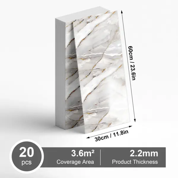 Carrelage adhésif mural 3D effet marbre – Autocollant vinyle pour mur, cuisine et salle de bain