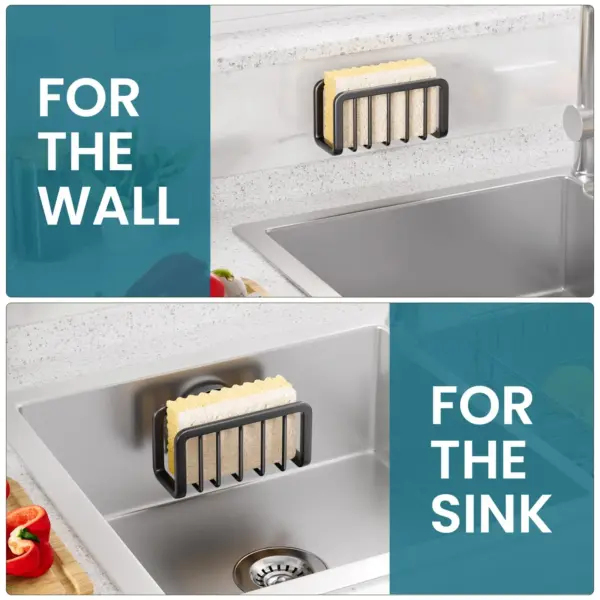 TAILI porte-éponge pour évier de cuisine organisateur avec ventouse caddie d'évier antirouille pour éponges porte-éponge de cuisine amovible
