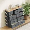 Rosahqnda Commode avec 9 tiroirs, commode de rangement en tissu pour chambre à coucher, salon, couloir, gris, armoire de rangement