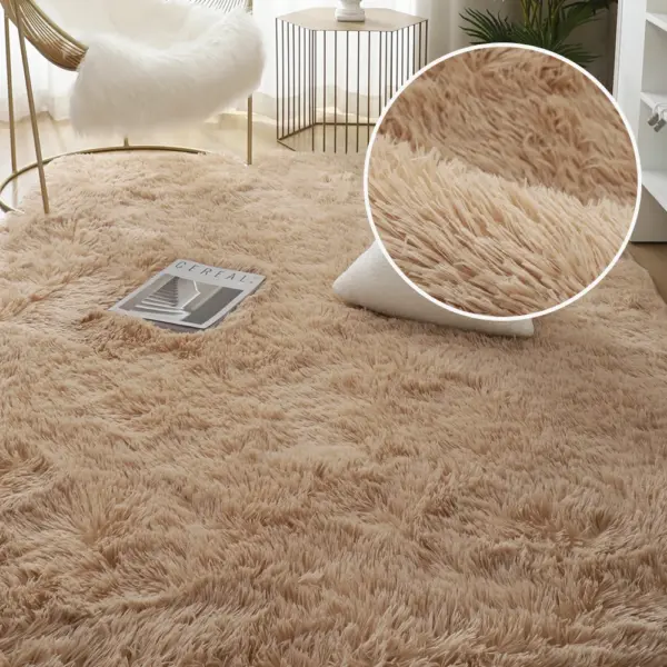 Tapis Gris en Peluche pour Salon et Chambre – Moelleux et Antidérapant