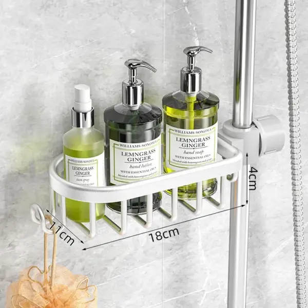 Support de salle de bain sans poinçon, étagère de salle de bain, espace de toilette en aluminium, sans perceuse, support suspendu, organisateur de salle de bain, accrocher au mur