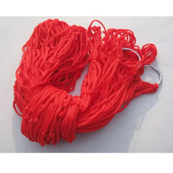 Hamac de camping en nylon, filet portable, sangles d'arbre, simple ou double maille, pour l'extérieur, la randonnée et les voyages