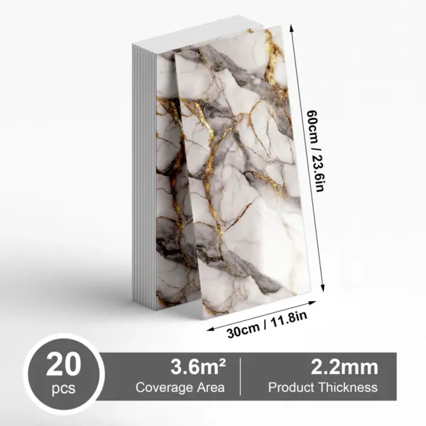 Carrelage adhésif mural 3D effet marbre – Autocollant vinyle pour mur, cuisine et salle de bain