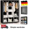 Placard Portable grande maison multicouche économique tissu armoire anti-poussière salle de location placard pour une personne organisateur de vêtements