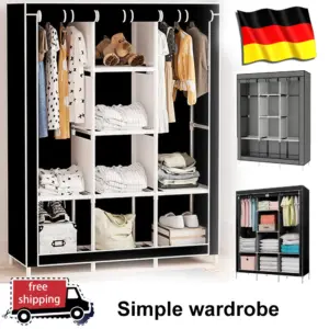 Placard Portable grande maison multicouche économique tissu armoire anti-poussière salle de location placard pour une personne organisateur de vêtements