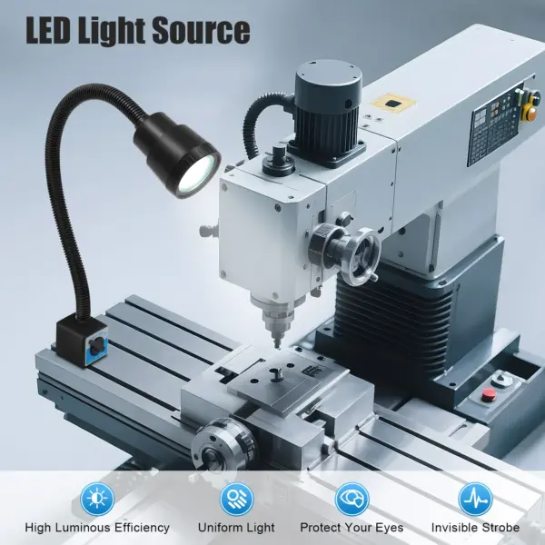 5W Led Machine-outil lumière Machine lampe de travail lumière LED Flexible Base magnétique tour lumière lampe industrielle avec Long tuyau