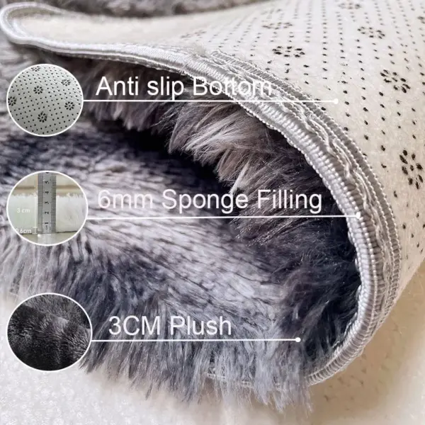 Tapis Gris en Peluche pour Salon et Chambre – Moelleux et Antidérapant