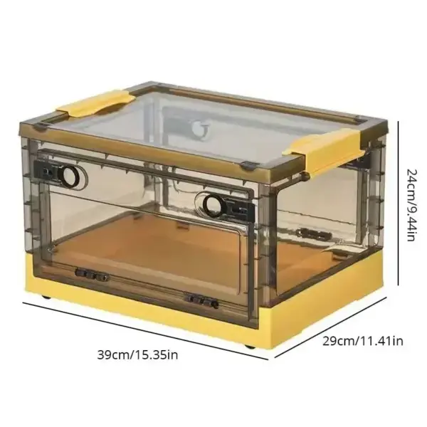 Coffre de rangement pliable, boîte de rangement ouverte, boîte de rangement transparente, organisateur de vêtements de garde-robe de maison, grande capacité en plastique Transparent 1 pièce