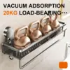 Ventouse support de salle de bain étagère de salle de bain espace de toilette en aluminium sans perceuse support suspendu organisateur de salle de bain accrocher au mur