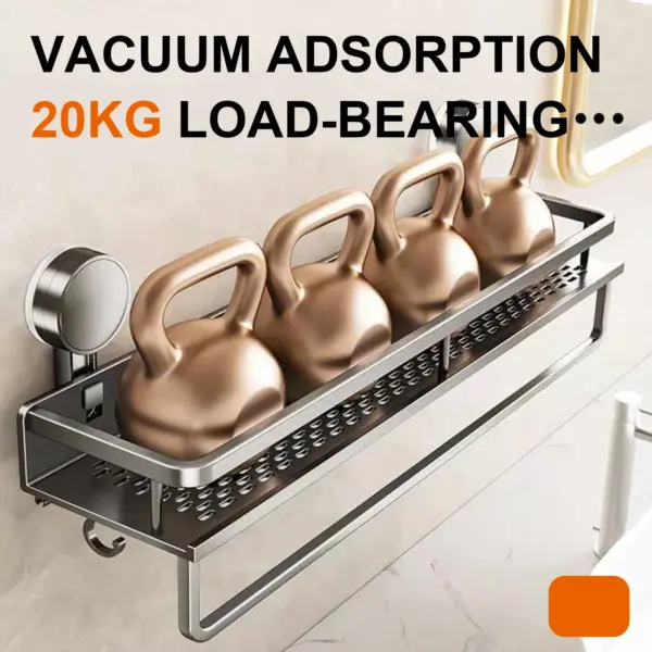 Ventouse support de salle de bain étagère de salle de bain espace de toilette en aluminium sans perceuse support suspendu organisateur de salle de bain accrocher au mur