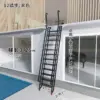 Échelle domestique en acier au carbone, escaliers de grenier, main courante extérieure, escaliers extérieurs, personnalisation spéciale de grenier