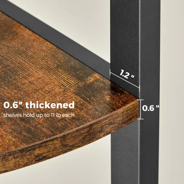 VASAGLE Étagère d'angle à 5 Niveaux, Bibliothèque du Coin, Meuble de Rangement Polyvalent, Porte-Plantes, pour Salon, Chambre, Bureau, Style Industriel