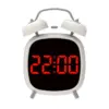 Réveil numérique à commande vocale, Double cloche, Super fort, pour dormir lourd, Mode nuit 12/24H, Table Anti-déruption nocturne, horloge LED