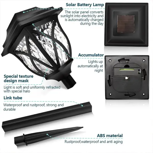 Lot de 8 Lampes Solaires LED Extérieures Étanches – Éclairage Décoratif pour Jardin, Pelouse et Allée