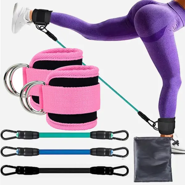Bandes de résistance de sangle de cheville, corde de traction de force de jambe de hanche, Fitness, entraînement élastique, Yoga à domicile, Pilate, Crossfit, équipement de gymnastique