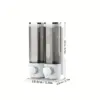 Distributeur de savon mural salle de bains 2 chambres, distributeur de savon liquide transparent pour douche, distributeur de shampoing et de revitalisant pour douche