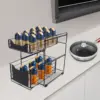 Organisateur de placard à 2 niveaux avec tiroirs coulissants – Étagère sous évier réglable