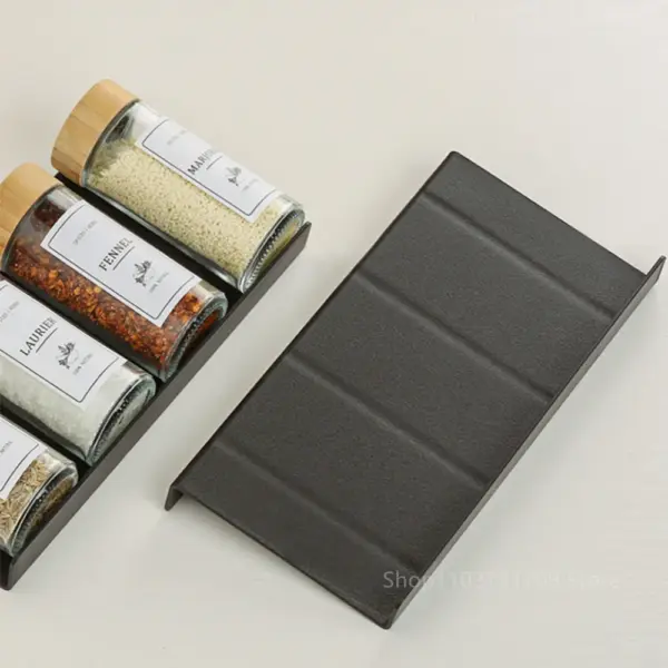 Organisateur de tiroir à épices 4 niveaux – Support réglable pour pots et bouteilles d’assaisonnement