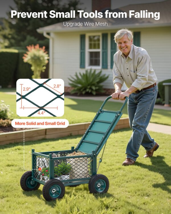 Siège de Jardin Roulant avec Roues – Chariot de Jardin Métal 400 kg avec Rangement Intégré