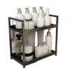Étagère de Salle de Bain & Coiffeuse 2 Niveaux – Rangement Cosmétique en Acier, Sans Perçage