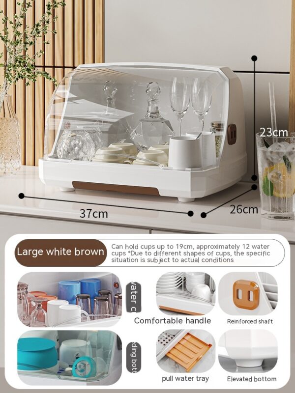 Boîte de Rangement pour Tasses avec Couvercle – Organisateur en Plastique Anti-Poussière 7L