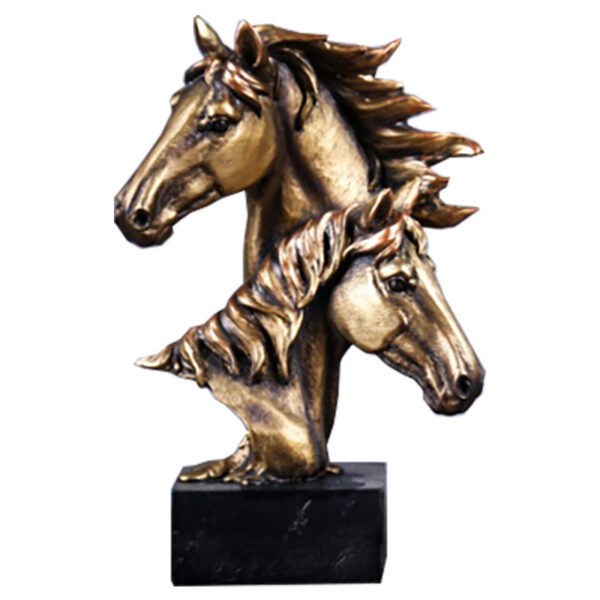 Statue Cheval en Résine Effet Bronze – Sculpture Décorative Style Européen pour Salon