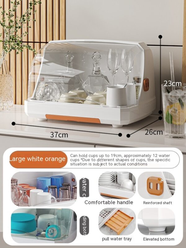 Boîte de Rangement pour Tasses avec Couvercle – Organisateur en Plastique Anti-Poussière 7L