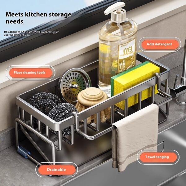 Égouttoir à Chiffon pour Évier – Support de Séchage sans Installation