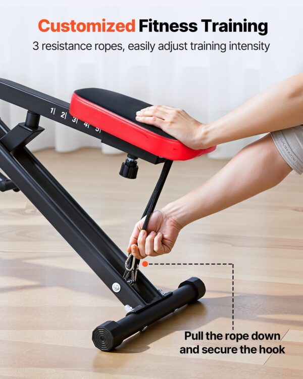 Machine à Squats Pliable pour la Maison – Entraînement Fessiers & Jambes avec Bandes de Résistance – Structure Acier Noir