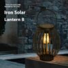 Lampe Solaire de Jardin en Fer Forgé – Éclairage Extérieur Résistant IP55