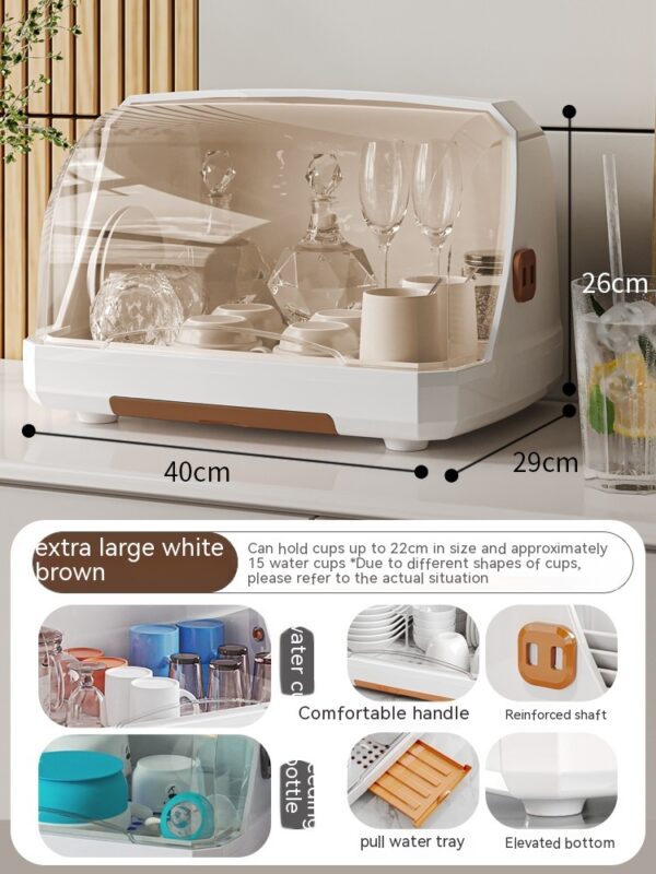 Boîte de Rangement pour Tasses avec Couvercle – Organisateur en Plastique Anti-Poussière 7L