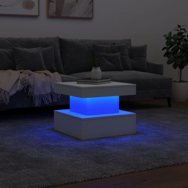 Table Basse Moderne avec Éclairage LED – Design Contemporain, 50×50 ou 90×50 cm