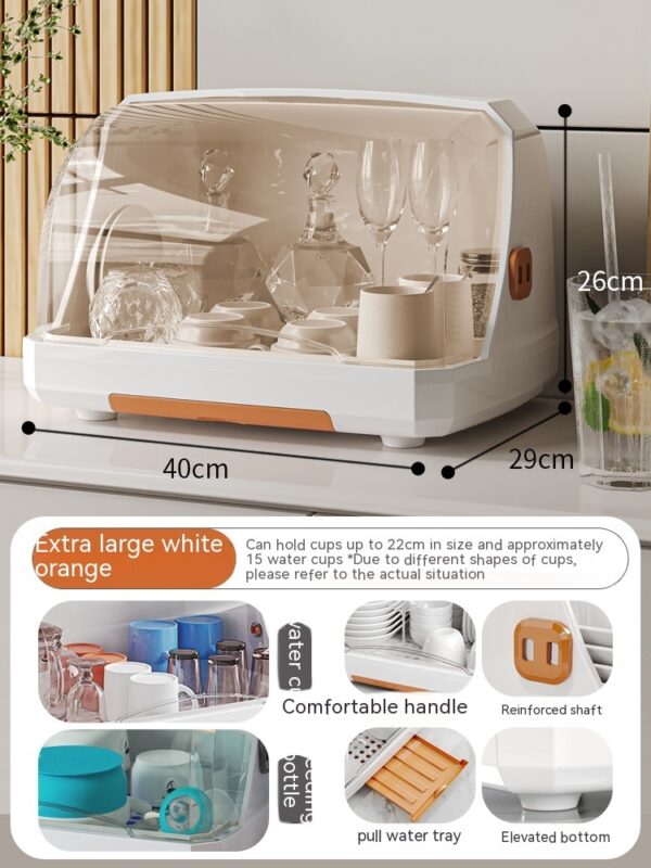 Boîte de Rangement pour Tasses avec Couvercle – Organisateur en Plastique Anti-Poussière 7L